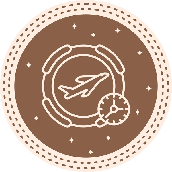 Saati olan basit bir uçak grafik simgesi