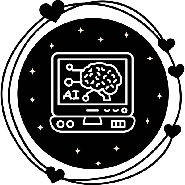 Yapay zeka satırı simgesi, vektör çizim