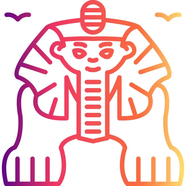 Büyük Sfenks Ayırt Edilmiş Modern Dijital Tasarım Elemanı