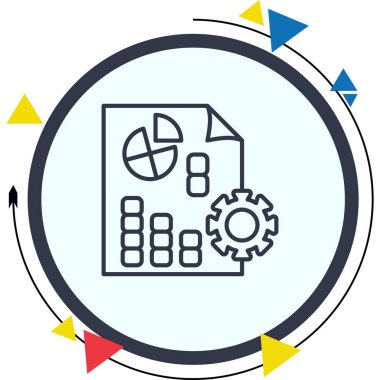 veri simgesine sahip belge, vektör illüstrasyonu basit tasarım