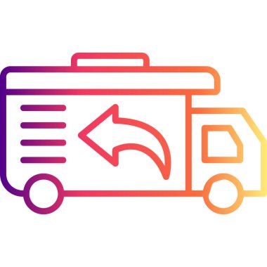 Teslimat kamyonu satırı simgesi, vektör çizim