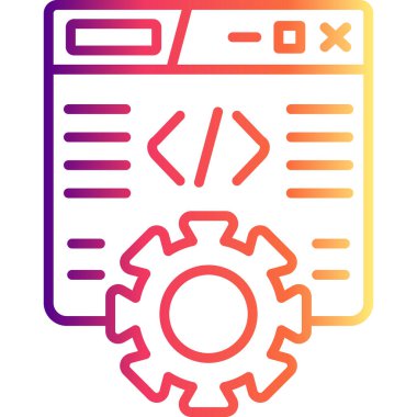 Web geliştirme çizgisi simgesi, vektör illüstrasyonu