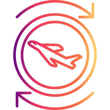 A simple line illustration of an airplane with a question mark in a circular frame, suitable for flight queries, information desks, or travel FAQ sections.