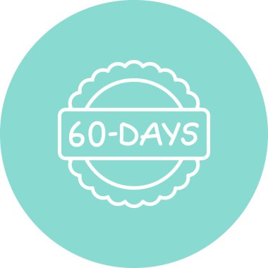 Uygulamalar ya da web sayfaları için 60 Gün simgesi. 60 gün logo rozeti