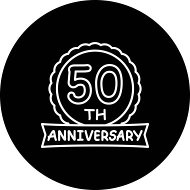 50. Yıldönümü logosu. Rozet, uygulamalar için basit simge