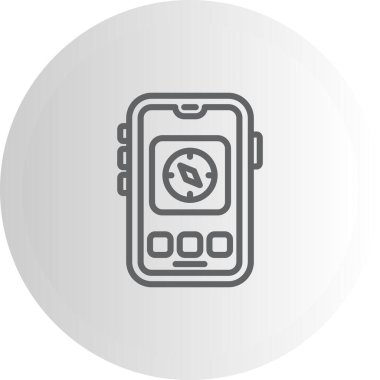 Mobil Pusula düz çizgi simgesi