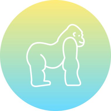 Goril çizgi film ikonunun vektör illüstrasyonu