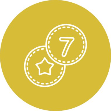 Yedi numaralı ve yıldız sembollü iki üst üste çizgi çizimi