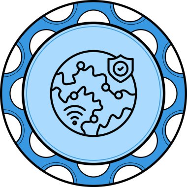 Global Ağ Gelişmiş Yaratıcı Arayüz Grafiksel Şekli Tarandı