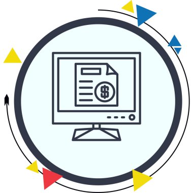 Beyaz Arkaplanda Fatura Simgesi olan Lcd Ekranı