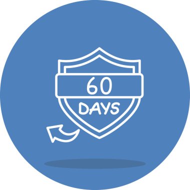 Uygulamalar ya da web sayfaları için 60 Gün simgesi. 60 gün logo rozeti