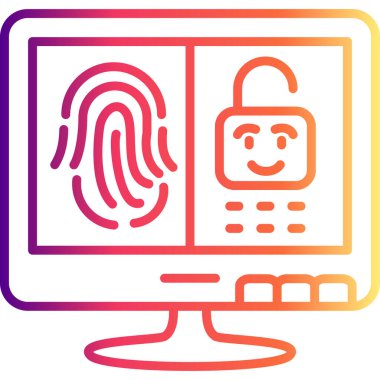 Siber Güvenlik Web simgesi vektör çizimi