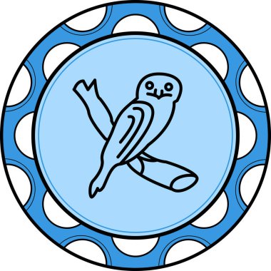 Tawny Frogmouth ikon vektör illüstrasyon tasarımı