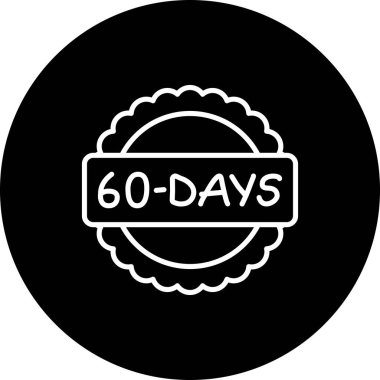 Uygulamalar ya da web sayfaları için 60 Gün simgesi. 60 gün logo rozeti