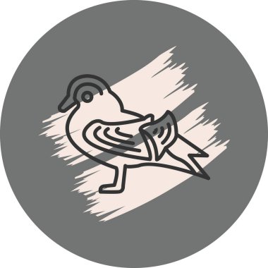 Mandarin Ördek simgesi vektör çizimi tasarımı