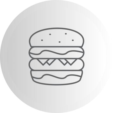 Hamburger Hattı Simgesi, Beyaz Arkaplanda Basit Görüntü 