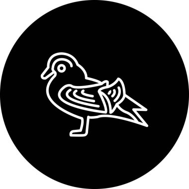 Mandarin Ördek simgesi vektör çizimi tasarımı