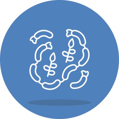 Sosis Hattı Simgesi, Beyaz Arkaplanda Basit Görüntü 