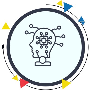 Yapay zeka satırı simgesi, vektör çizim