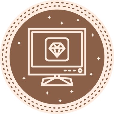 elmas satırı simgesi, vektör çizim