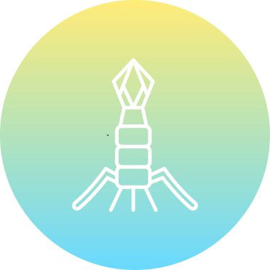 Bakteriyofaj. Web simgesi basit tasarım