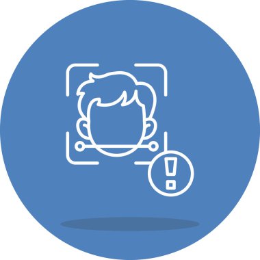 yüz tarama web simgesi vektör çizimi