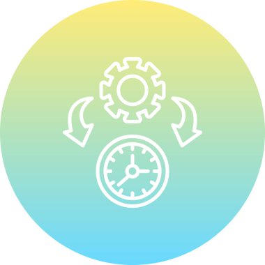 Zaman Yönetimi Asgari Düz Vektör İllüstrasyonu