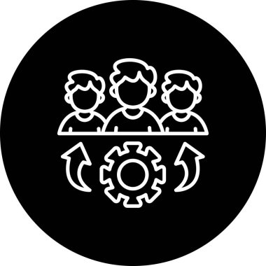 Takım Yönetimi web simgesi vektör illüstrasyonu