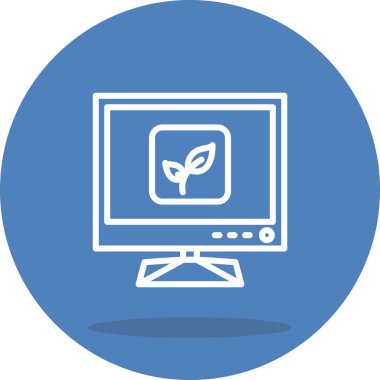 Tv Eco web simgesi, basit vektör tasarımı