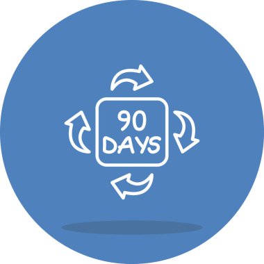 90 Gün simgesi. Uygulamalar veya web sayfaları için uygun yaratıcı doğrusal logo