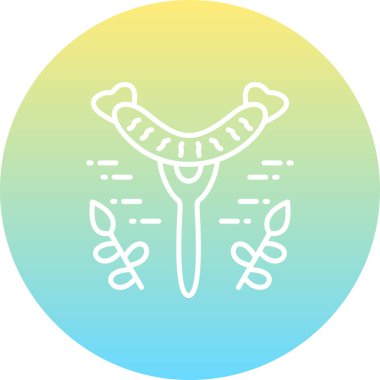 Sosis Hattı Simgesi, Beyaz Arkaplanda Basit Görüntü 