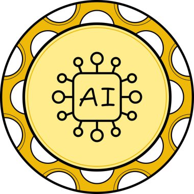 Yapay zeka satırı simgesi, vektör çizim