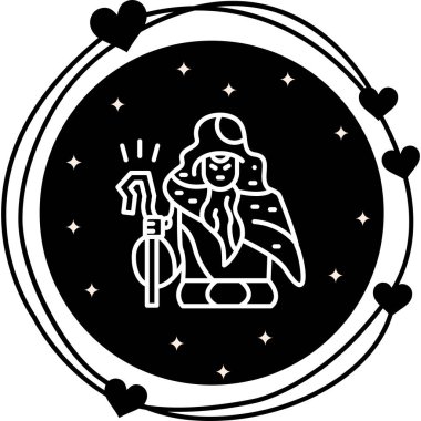 Sihirbaz web simgesi vektör illüstrasyonu