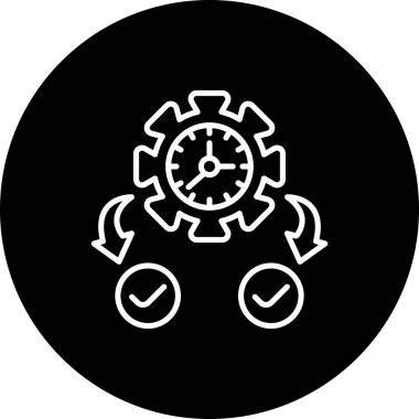 Zaman Yönetimi Yüksek Çözünürlüklü Düz Tasarım Sembolü