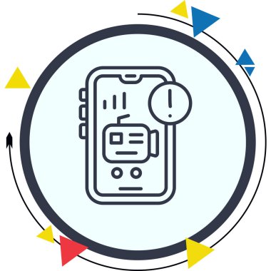 Video Çağrısı Hatırlatma Modern Dengelenmiş Markalaştırma Vektörü Sembolü