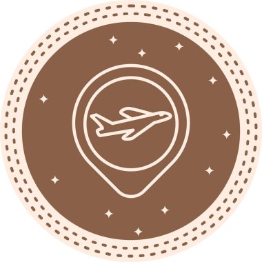 Seyahat uygulamaları için uygun saat illüstrasyonlu basit bir uçak grafik simgesi