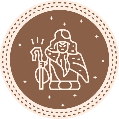 Sihirbaz web simgesi vektör illüstrasyonu