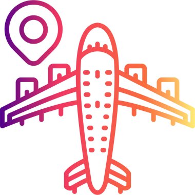 uçak simgesi, vektör illüstrasyonu basit tasarım