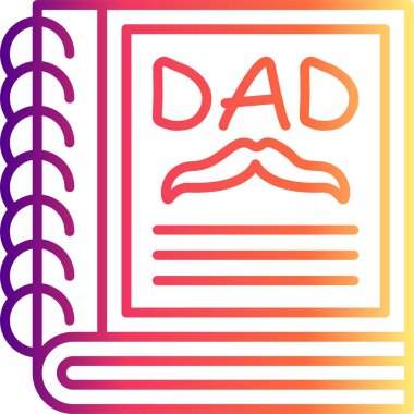 Babalar Günü karşılama uygulamaları veya hediyelik eşya mağazası web sayfaları için uygun baba ve bıyık kapağı tasarımı içeren sarmal defter.