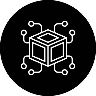 Blockchain simgesi, basit düz resimleme