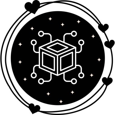 Blockchain simgesi, basit düz resimleme