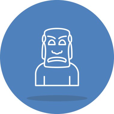 Moai Satır Simgesi Basit Görüntü Beyaz Arkaplanda İzole Edildi