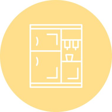 Modern buzdolabı simgesinin vektör çizimi