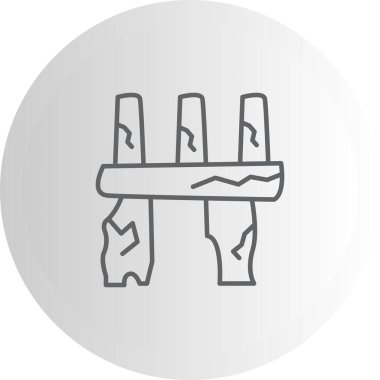 Stonehenge Satır Simgesi Basit Görüntü Beyaz Arkaplanda İzole Edildi