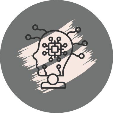 Yapay zeka satırı simgesi, vektör çizim