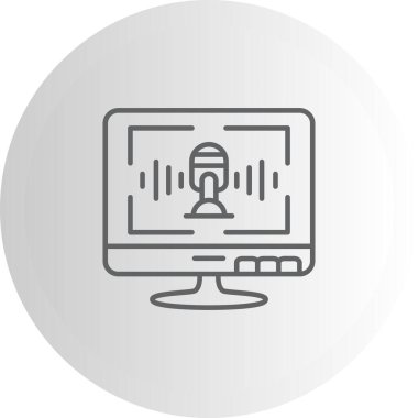 Ses Tanıma Yüksek Çözünürlüklü Düz Tasarım Sembolü