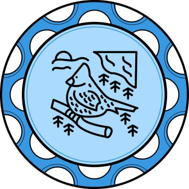 Kuzey Kardinal ikon vektör illüstrasyon tasarımı