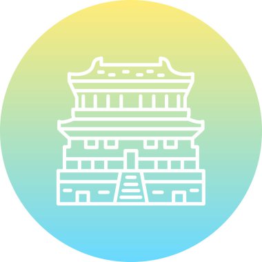 Yasak Şehir Yüksek Çözünürlüklü Düz Tasarım Sembolü