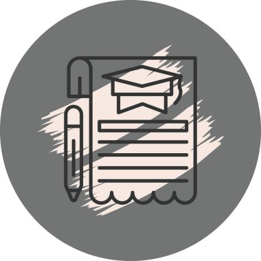 Sertifika Yetki Satırı Simgesi, Beyaz Arkaplan Üzerine Basit Resimler 