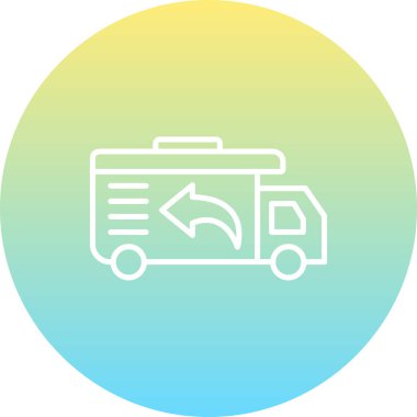 Teslimat kamyonu satırı simgesi, vektör çizim